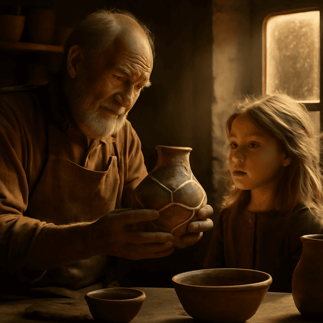 The Old Potter and the Golden Cracks